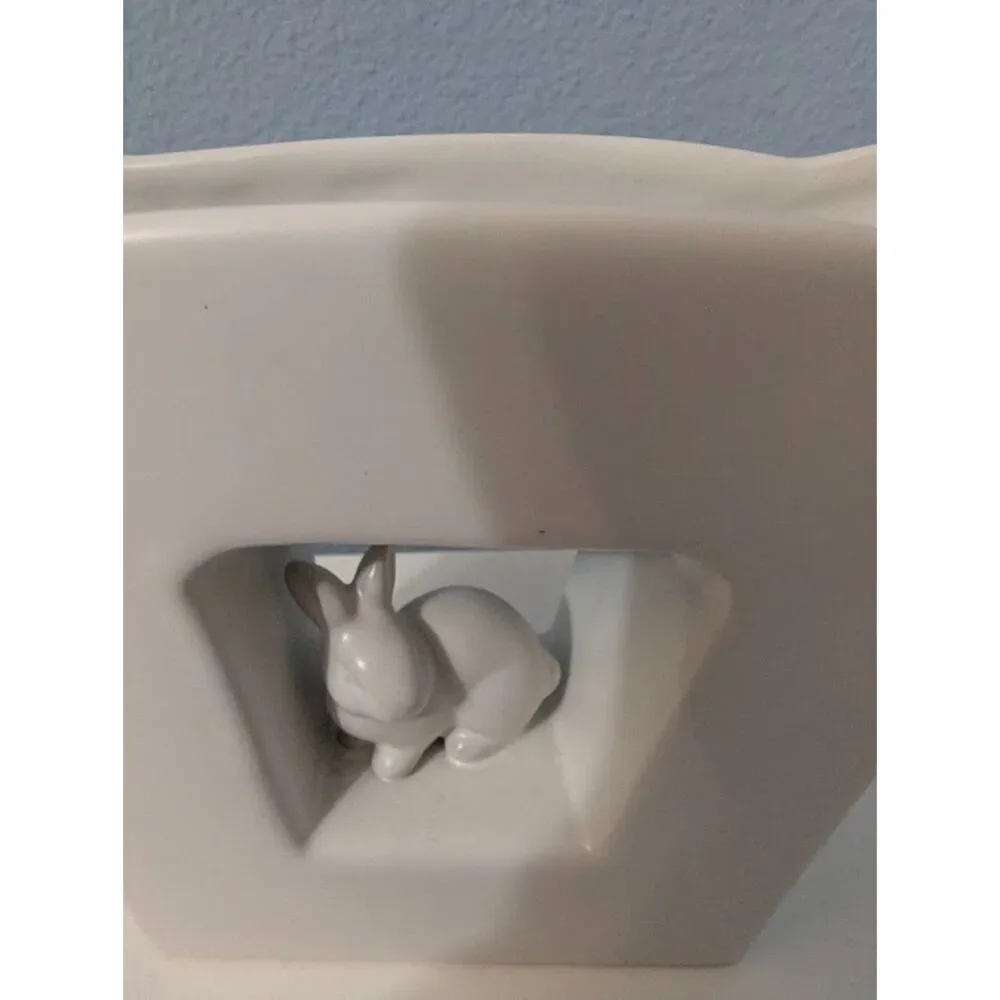 White Hiding Bunny Vase Seasons of Cannon Falls